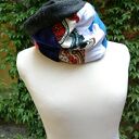 Ciepły komin zimowy boho folk szyty patchworkowo