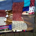 komin patchworkowy na podszewce miękki, miły, uszyty z rożnych kawałków, cześć materiałów ze skrawkó