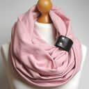 Komin bawełniany damski z zapinką, modny komin pudrowy