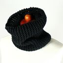 Golfiak-komin czarny unisex - ciepły komin dziany handmade z akrylu