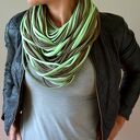 naszyjnik dzianinowy brąz - pistacja - khaki