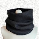 Komin wełna - ciepły grafitowo-czarny