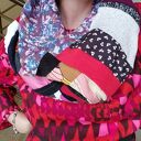 Kolorowy komin patchworkowy BOHO Box D1 - ciepły, szyty ręcznie na podszewce