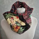komin miękki patchworkowy kolorowy uniwersalny damski, z frida kahlo, box a1