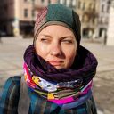 Komin wiosenny patchworkowy etno boho na podszewce, kolorowy box waliz