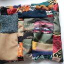 Kolorowy komin patchworkowy zero waste - handmade boho
