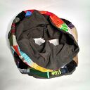 Kolorowy komin patchworkowy z frędzlami - boho, rozmiar uniwersalny, wciągany przez głowę