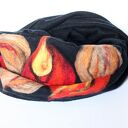 komin szal wełniany w kwiaty folkowy