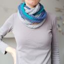 zamotka szalik komin niebiesko turkusowy