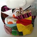 Komin wiosenny damski patchworkowy boho na rower (handmade)