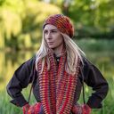 Komin MERINO 100% w przygaszonych odcieniach czerwieni