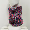 Dziergany ciepły komin otulacz multikolor neonowy