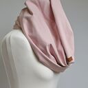 Gruby komin zimowy bawełniany damski typu tuba z zapinką - rose pink