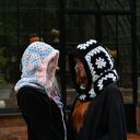 Balaclava z moheru - ręcznie szydełkowana czapka na zimę