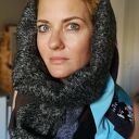kolorowy ciepły patchworkowy komin zimowy handmade
