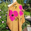 Super prezent na dzień mamy miodowy filcowany wełniany miły i ciepły komin handmade, zdjęcie trochę