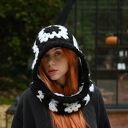 Balaclava z moheru - ręcznie szydełkowana czapka na zimę