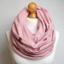 Komin bawełniany damski z zapinką, modny komin pudrowy