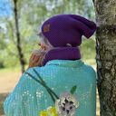 Bawełniany mały komin "Fiolet" - damski, miękki i wygodny