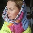 Komin etno boho patchworkowy dla kobiet - kolorowy, ręcznie wykonany
