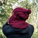 Męski mały komin z merino 'Bordo' - ciepły, miękki i komfortowy