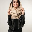 Komin beżowy Nashani - ciepły, gruby i miękki handmade