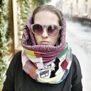 komin patchworkowy na podszewce miękki, miły, uszyty z rożnych kawałków, cześć