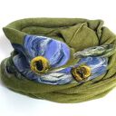 bohemian wełniany etniczny ludowy miły i ciepły komin handmade zimowy