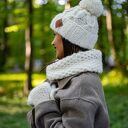 Mały komin MERINO "Beżowy ecru" (merino i alpaka)