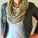 naszyjnik dzianinowy beżowo - brązowy - khaki