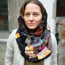 komin patchworkowy na podszewce miękki, miły, uszyty z rożnych kawałków, cześć