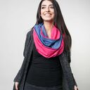 komin dwustronny jeans-malina
