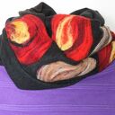 Super prezent na dzień mamy Czarny filcowany wełniany miły i ciepły komin handmade