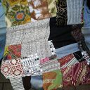 Komin patchworkowy damski folk boho z podszewką - ruda Klara (rozmiar uniwersalny)