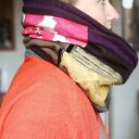 Komin patchworkowy damski 37x40 cm - etno boho folk, handmade