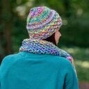 Mały komin MERINO 100% 'Cukierki' - damski komin na drutach