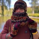 Męski mały komin z merino - „Ciemna jesień”