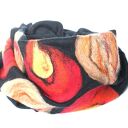 komin szal wełniany w kwiaty folkowy