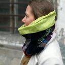 Komin patchworkowy etno boho na podszewce - miękki i uniwersalny