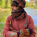Męski mały komin MERINO 50% - Ciemna jesień”