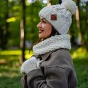 Mały komin MERINO "Beżowy ecru" (merino i alpaka)
