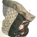 Komin patchworkowy w kolorach ziemi - etno boho handmade
