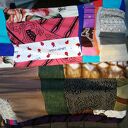 komin patchworkowy na podszewce miękki, miły, uszyty z rożnych kawałków, cześć materiałów ze skrawkó