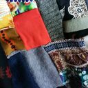 Ciepły komin zimowy-jesienny-wiosenny w stylu boho, patchwork na podszewce