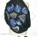 bohemian komin czarny wełniany etniczny ludowy miły i ciepły handmade