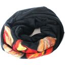 komin szal wełniany w kwiaty folkowy