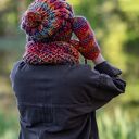 Mały komin z wełny merino 100% - przygaszone czerwienie