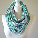 naszyjnik dzianinowy pastelowo - miętowy