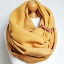 Zimowy komin dresowy damski z zapinką, modny na zimę, MIODOWY