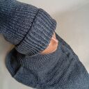 Komplet czapka i komin golf 100% merino - ciemny szary